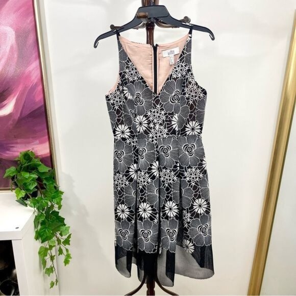 Belle Badgley Mischka Cocktail Fit & Flare Sleeveless Mini Dress 2 - Picture 4 of 10